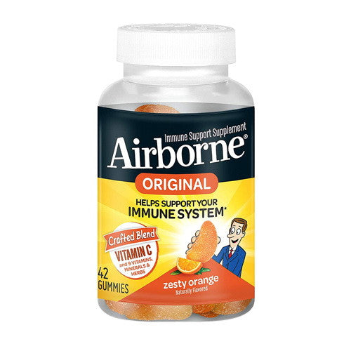 Airborne Immune Support Supplement Orange Gummies, 42 Ea